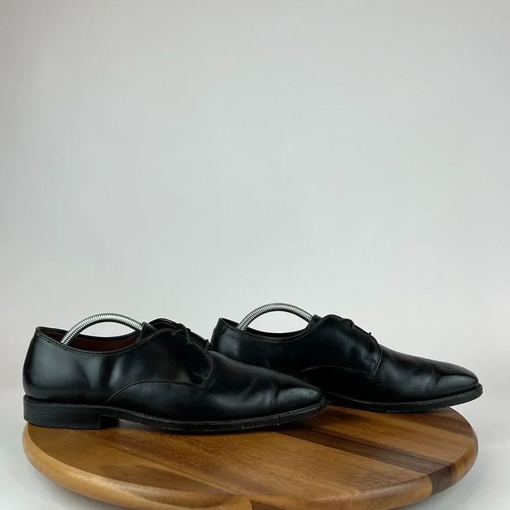 Mens Allen Edmonds Flatiron Black Leather Brogue Oxford Dress Shoes Size 8.5 D